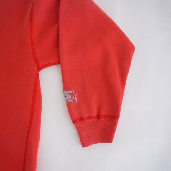 Vintage Starter Red Crewneck Sweatshirt 80s One Pound Fleece Retro Sport Style M - Picture 5 of 9